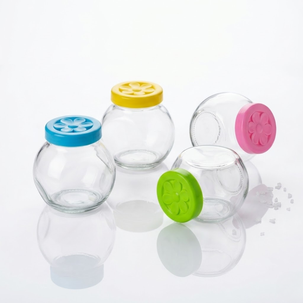 Set 4 borcane din sticla pentru condimente 150ml | 10-56