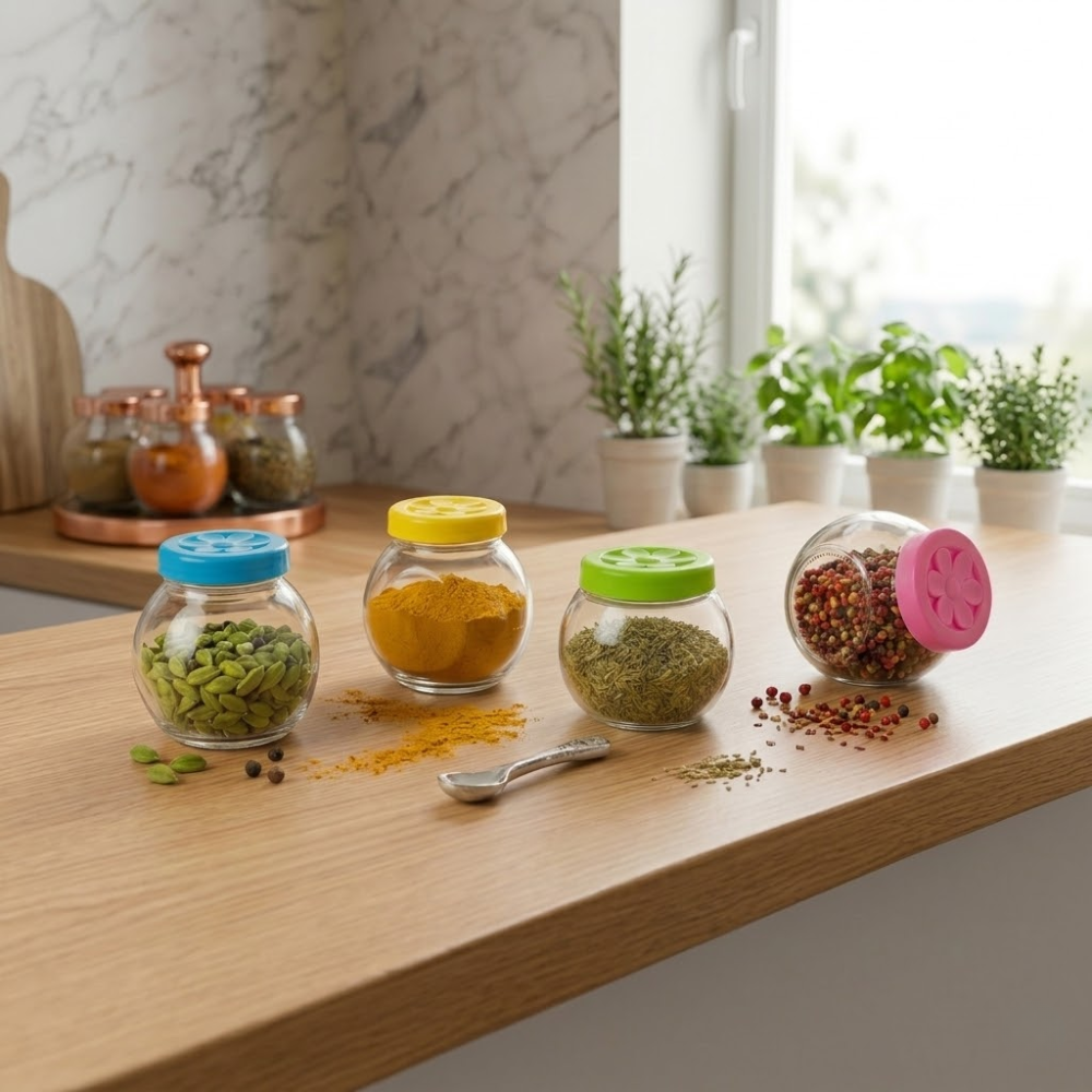 Set 4 borcane din sticla pentru condimente 150ml | 10-56 - imagine 2