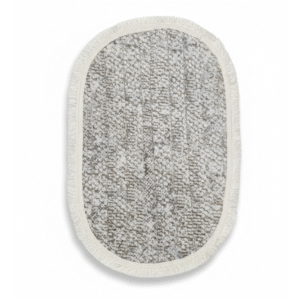 Covor oval crem cu model geometric 100x60 cm