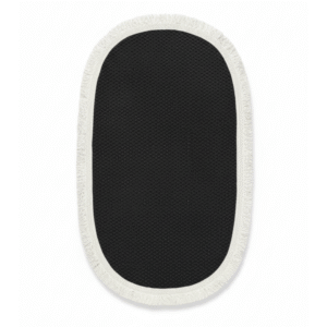 Covor oval negru 100x60 cm