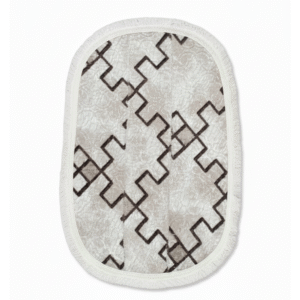 Covor oval bej cu model geometric 100x60 cm