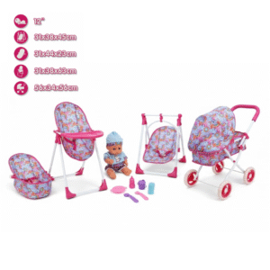 Set joaca bebelus cu carucior si accesorii | 15-72