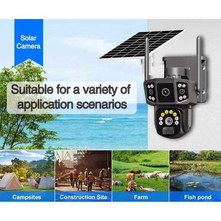 Pachet Promo: Camere Supraveghere Solara 4G/WiFi, Dual Lens 6MP, PTZ 360, 15-8 - imagine 3